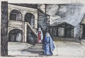 Manuel Lapa, Figure, Mixed Media on Paper