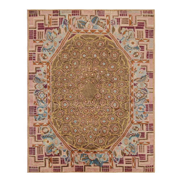 Rug & Kilim’s French Art Deco Style Rug with Polychromatic Geometric Patterns - 12x15 For Sale