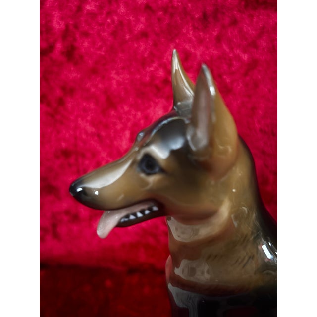 Vintage Rosenthal Germany Hand Painted German Shepherd Dog Figurine For Sale - Image 11 of 12
