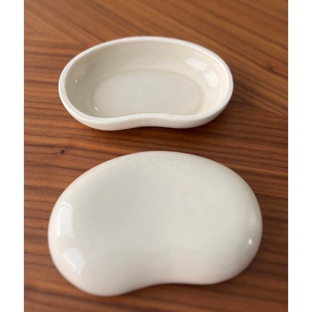 Halston 1970s Elsa Peretti for Halston Jumbo Lidded Ceramic Bean Dish For Sale - Image 4 of 8