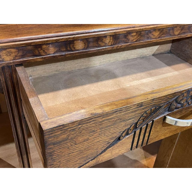 Art Deco Sideboard in Oak and Marble For Sale - Image 9 of 18