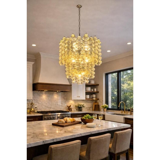 Italian Chandelier in Murano Glass, 1980s For Sale - Image 4 of 15