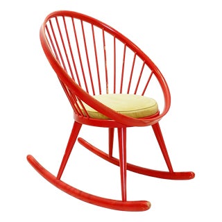 Vintage Circle Rocking Chair by Yngve Ekström for Stol AB Sweden, 1960s For Sale