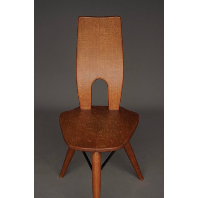 Wood Mid-Century Italian Oak Side Chair, 1950s For Sale - Image 7 of 16