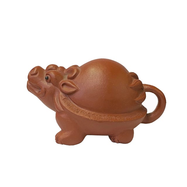 Oriental Dragon Turtle Small Ceramic Animal Figure Display Art For Sale - Image 4 of 8