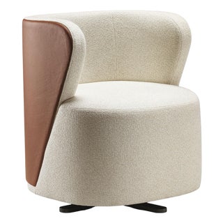 Spritz Beige and Brown Swivel Chair by Lorenza Bozzoli For Sale