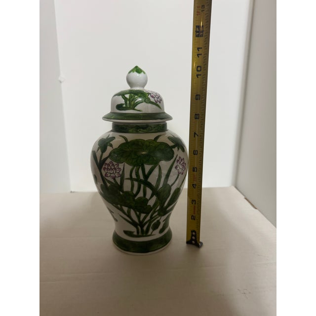 Ceramic Mid 20th Century Andrea by Sadek Floral Hand Painted Ginger Jar For Sale - Image 7 of 8