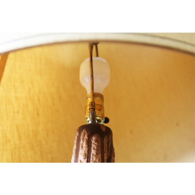 1960s Mid Century Modern Lava Drip Glaze Studio Craft Pottery Table Lamp For Sale - Image 12 of 13