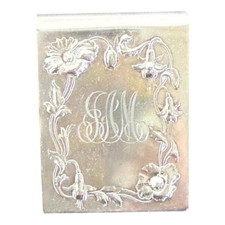 Antique Sterling Silver Vesta Case, Art Nouveau Design, France, 1900s For Sale