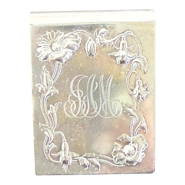 Antique Sterling Silver Vesta Case, Art Nouveau Design, France, 1900s For Sale