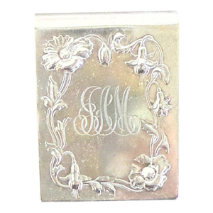Antique Sterling Silver Vesta Case, Art Nouveau Design, France, 1900s