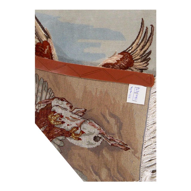 Traditional Pasargad DC Light Blue Tabriz Bird Design Rug For Sale - Image 3 of 3