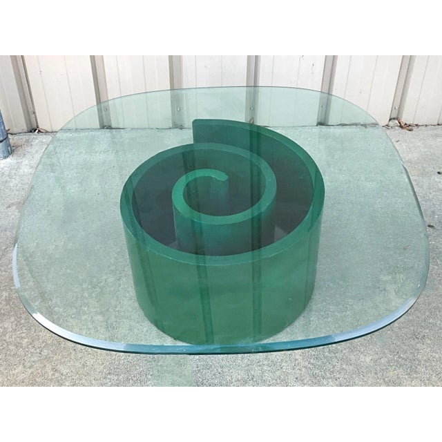 Mid-Century Modern Mid-Century Modern Green Snail Coffee Table Styled After Kagan for Selig For Sale - Image 3 of 6