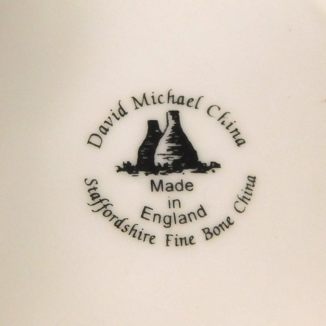 1980s David Michael China Set of a Teapot, Serving Tray and Covered Teacup For Sale - Image 12 of 12