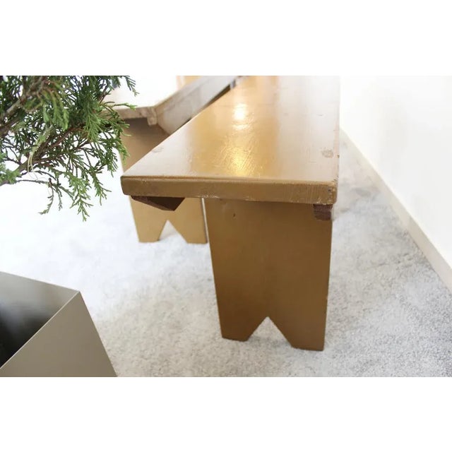 Set of Italian Benches in Fir, 1950s For Sale - Image 4 of 11