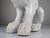 White Romanesque Style Lion Sculpture, Early 20th Century, Glazed Clay For Sale - Image 8 of 18