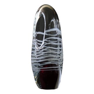 Vintage Handmade Vase by Adam J for JAB Glass For Sale