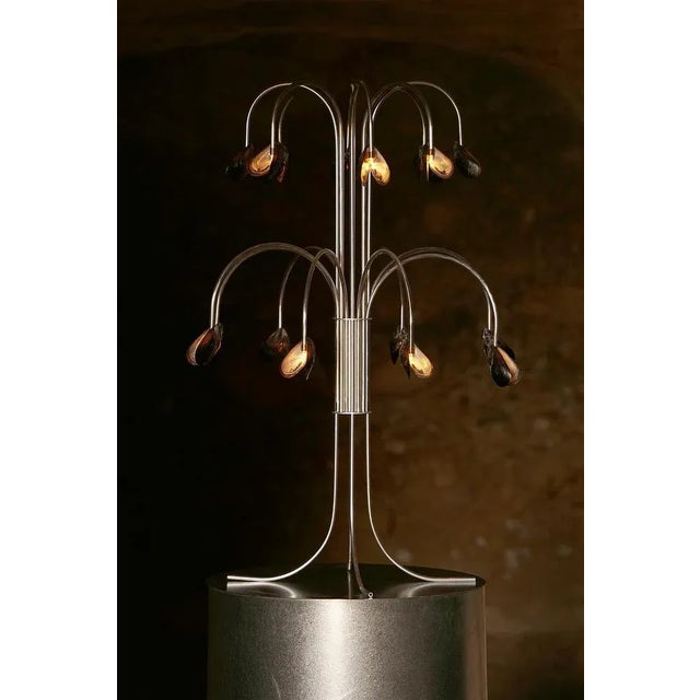 Lamp with the shells in metal & aluminum by touch with eyes dimensions: d 52 x w 52 x h 73 cm materials: metal and...
