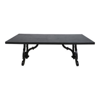Black Rustic Finish Modern Farm Table For Sale