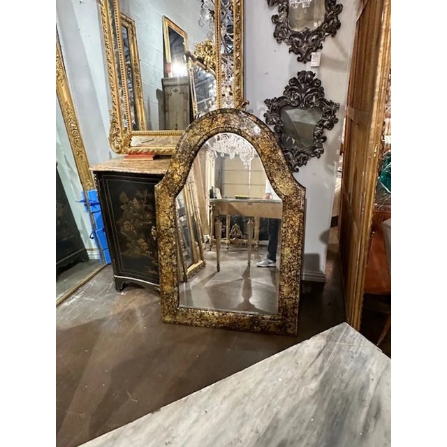 Wood Italian Faux Tortoise Lacquered Mirror For Sale - Image 7 of 7