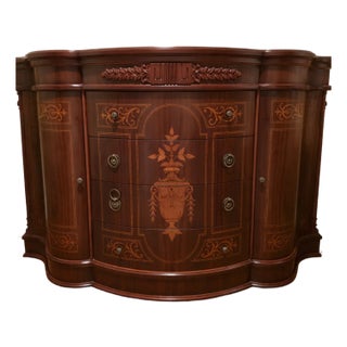 1960s French Regency Louis XVI Style Demilune Console or Bar Cabinet For Sale