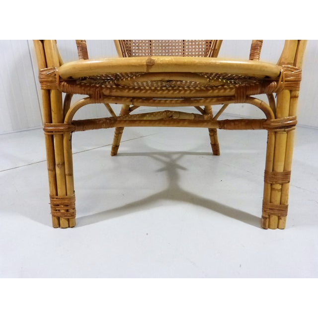 Italian Rattan Easy Armchair, Italy, 1970s For Sale - Image 10 of 14
