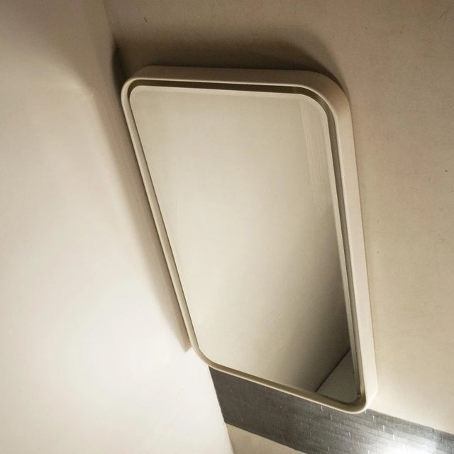 Backlit Mirror with Curved Wooden Frame For Sale - Image 4 of 15