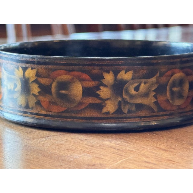 Paper Pair of 19th Century Black Papier-Mâché Wine Coasters For Sale - Image 7 of 8