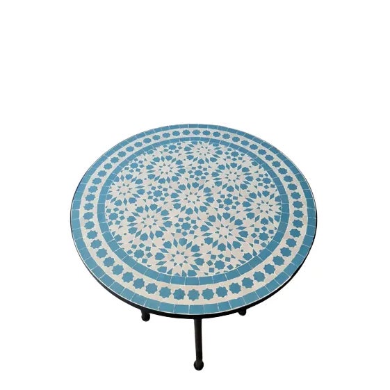 tiles table for An indoor / outdoor glazed Moroccan mosaic table, A very simple style, but with great handcraftsmanship....