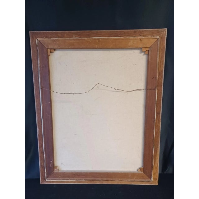 Boho Chic Vintage Framed Oil Painting of a Seated Gentleman For Sale - Image 3 of 4