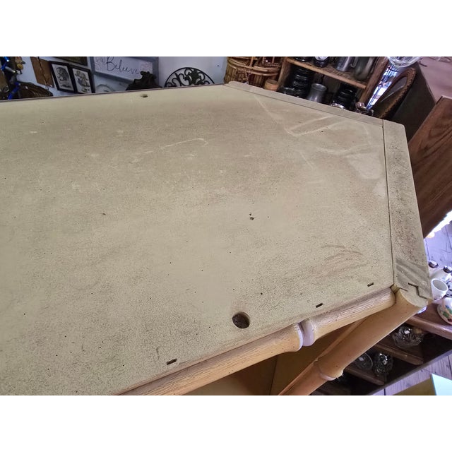 Plastic Thomasville Allegro Mid-Century Modern Faux Bamboo Corner Desk Set For Sale - Image 7 of 17