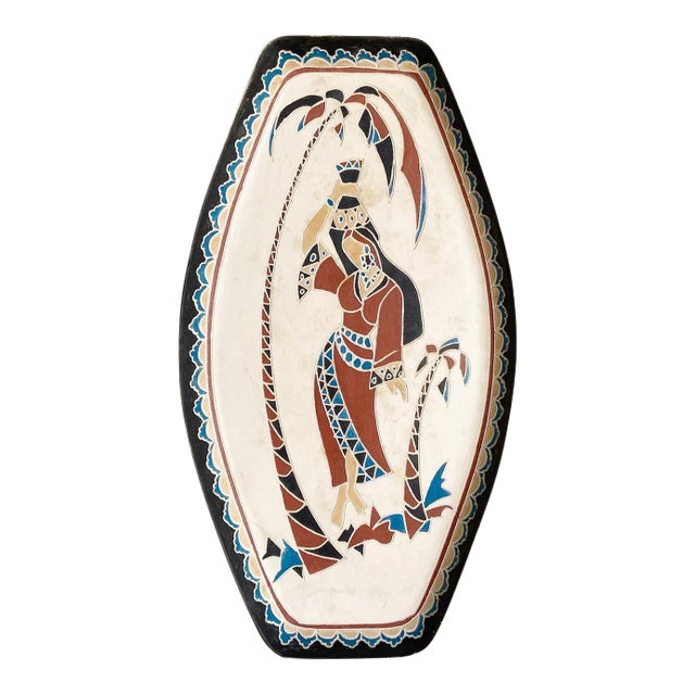 Hand Painted Middle Eastern Platter For Sale