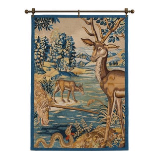 Late 20th Century Pictorial Forest and Wildlife Tapestry For Sale