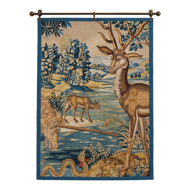 Late 20th Century Pictorial Forest and Wildlife Tapestry For Sale