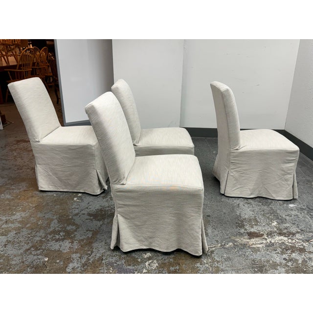 Crate & Barrel Addison Slipcovered Dining Chairs, Set of Four For Sale In San Francisco - Image 6 of 12