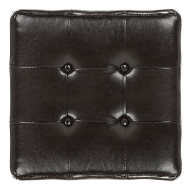 Square Tufted Ottoman in Brown & Black For Sale In Philadelphia - Image 6 of 11