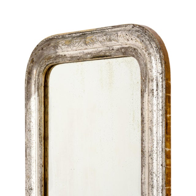 Late 19th Century Silver Leaf, Petite Louis Philippe Period Mirror, Circa 1880 For Sale - Image 5 of 9