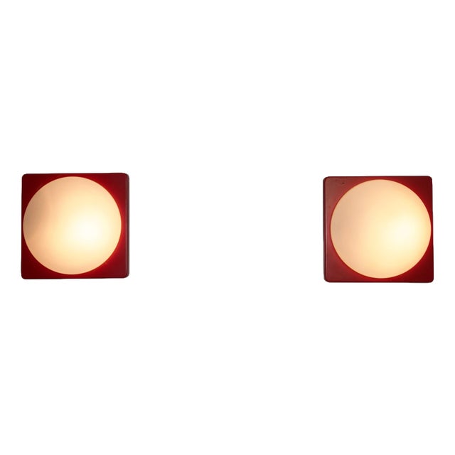 Mid-Century Red Wall Lamps attributed to Paul Neuhaus, 1960s, Set of 2 For Sale