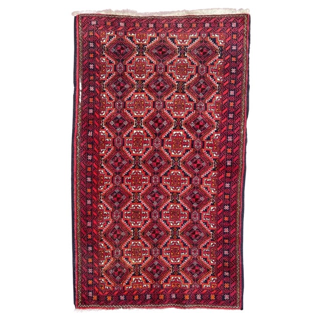 Vintage Turkmen Baluch Back Rug, 1980s For Sale