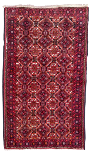 Vintage Turkmen Baluch Back Rug, 1980s