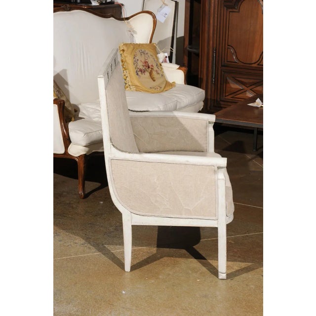 French Empire Style 19th Century Painted Wood Marquise with Carved Palmettes For Sale In Atlanta - Image 6 of 12