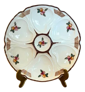French Faience Oyster Plate from Longwy, 1900