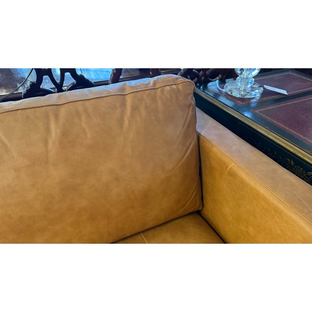 Contemporary Chesterfield Brown Napa Saddle Leather Tufted Sofa For Sale - Image 4 of 12