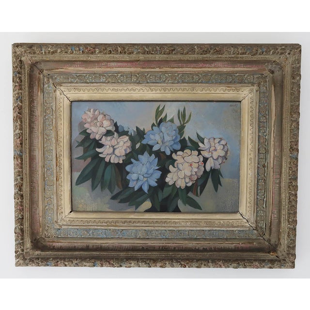 Lovely floral painting by Yorkshire artist Robert H.Lee.* Subject probably hydrangeas Oil on canvas. Signed and dated top...