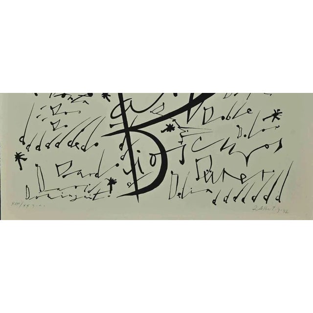 Letter D , from the Alphabet series, is a lithograph, realized by Rafael Alberti in 1972. Hand-signed and dated on the...