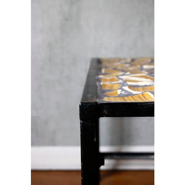 Iron Framed Artisan Tile Top Table. France , 1960’s For Sale In Los Angeles - Image 6 of 12