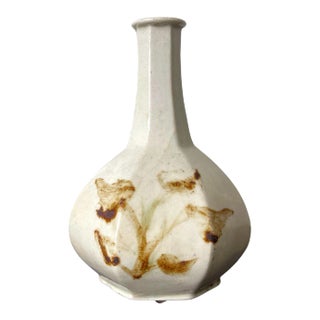 Mid 19th Century Korean Joseon Dynasty Ceramic Faceted Wine Bottle For Sale