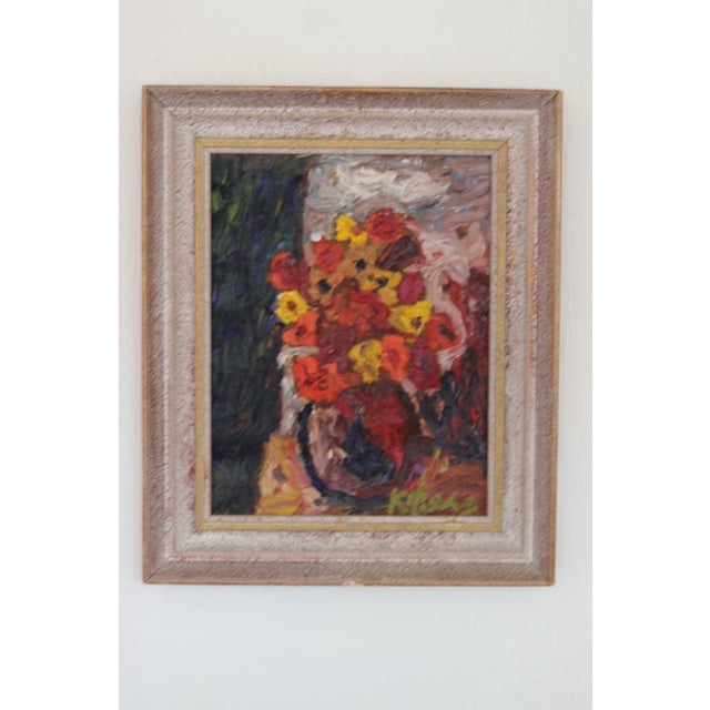 Original Oil on Canvas – “Bouquet of Flowers” by Karl Ragnar Johannesson – Åsensbruk, Dalsland – Signed, Framed Frame: 39...