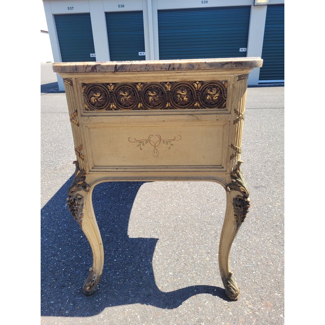 Circa 1920 French Marble Top Vanity or Desk For Sale - Image 10 of 11