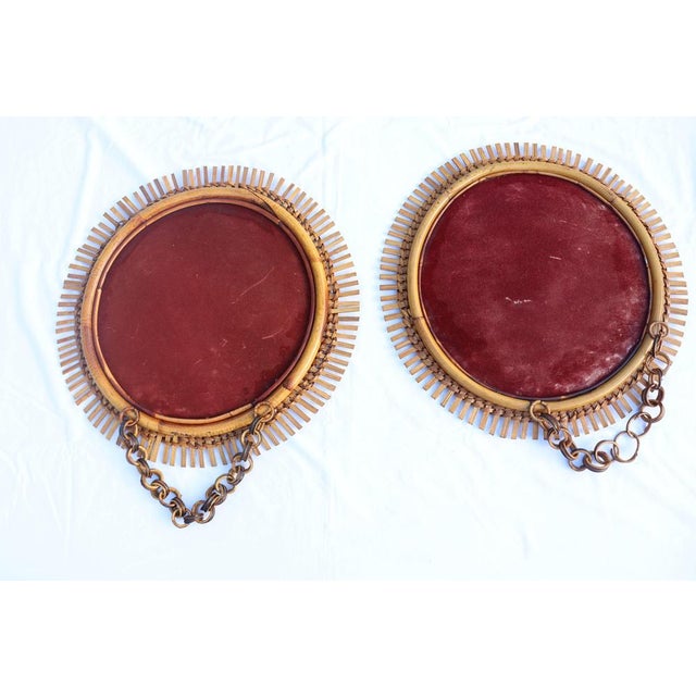 Italian Rattan Mirrors by Franco Albini, 1950s-1960s, Set of 2 For Sale - Image 13 of 14